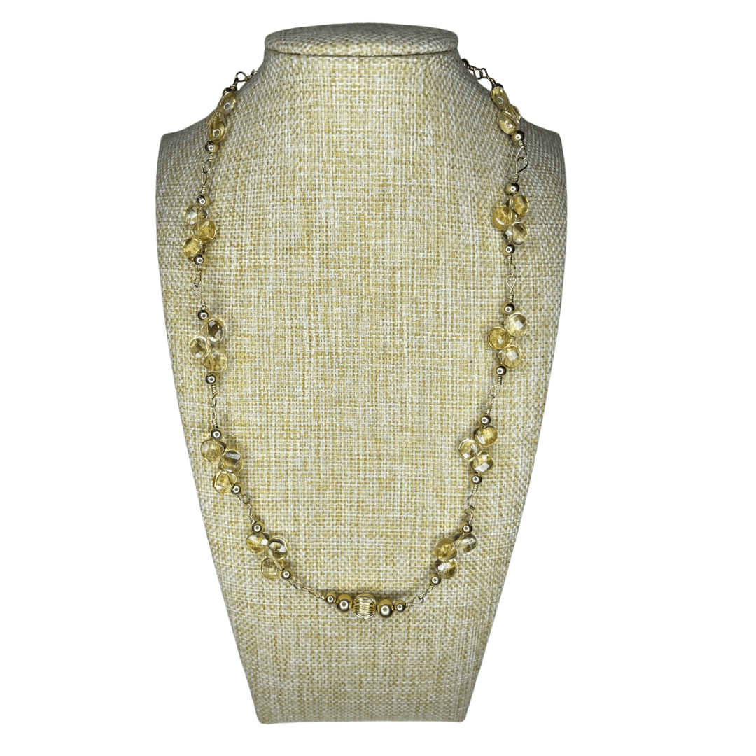 Collar Handmade de Piedras Brillantes con Oro - Imagen 2