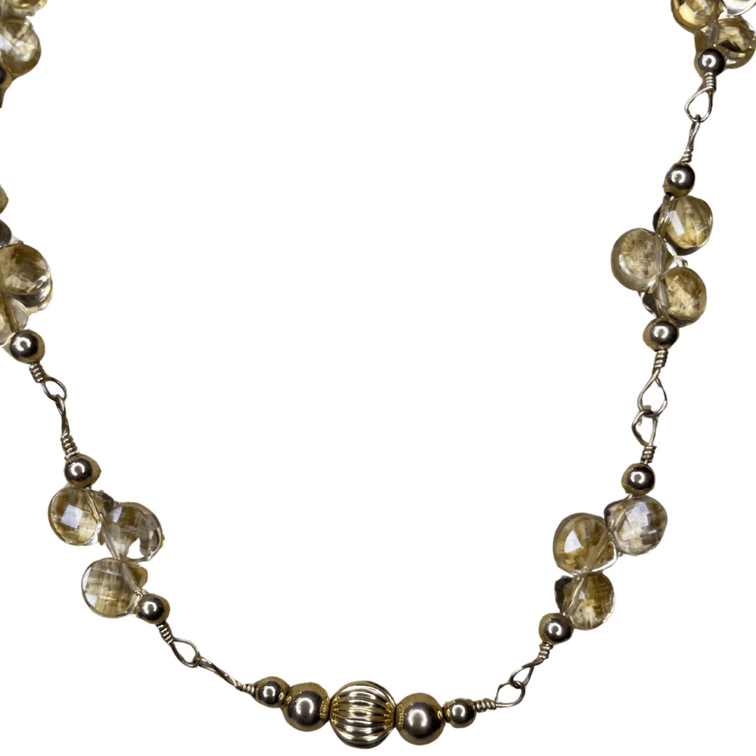 Collar Handmade de Piedras Brillantes con Oro